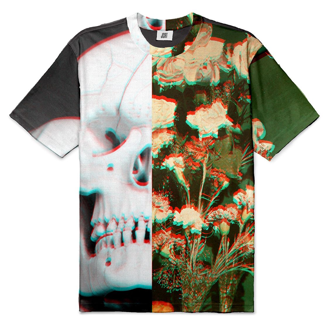The Still Life with Flowers and Skull Collage T-Shirt
