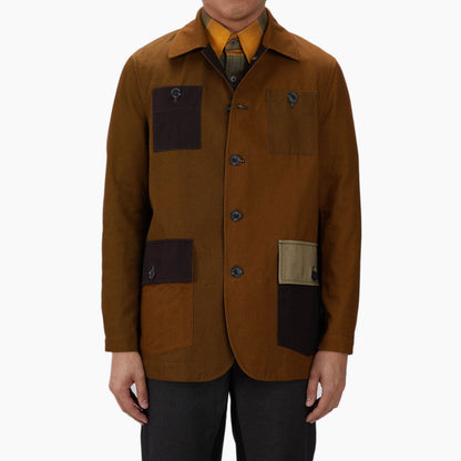 The Leather Mixed Twill Chore Coat