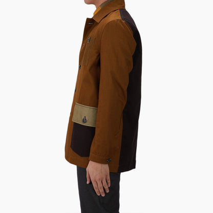 The Leather Mixed Twill Chore Coat