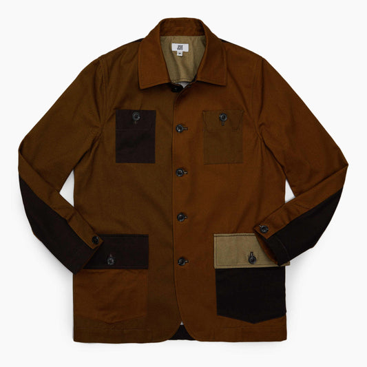 The Leather Mixed Twill Chore Coat